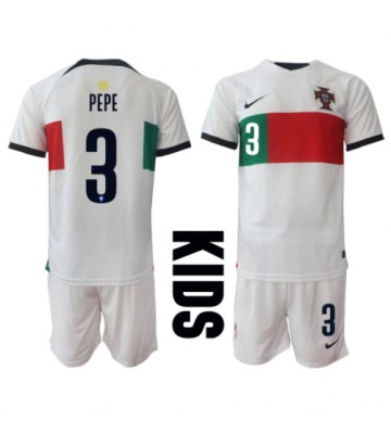 Portugal Pepe #3 babykläder Bortatröja barn VM 2022 Korta ärmar (+ Korta byxor)